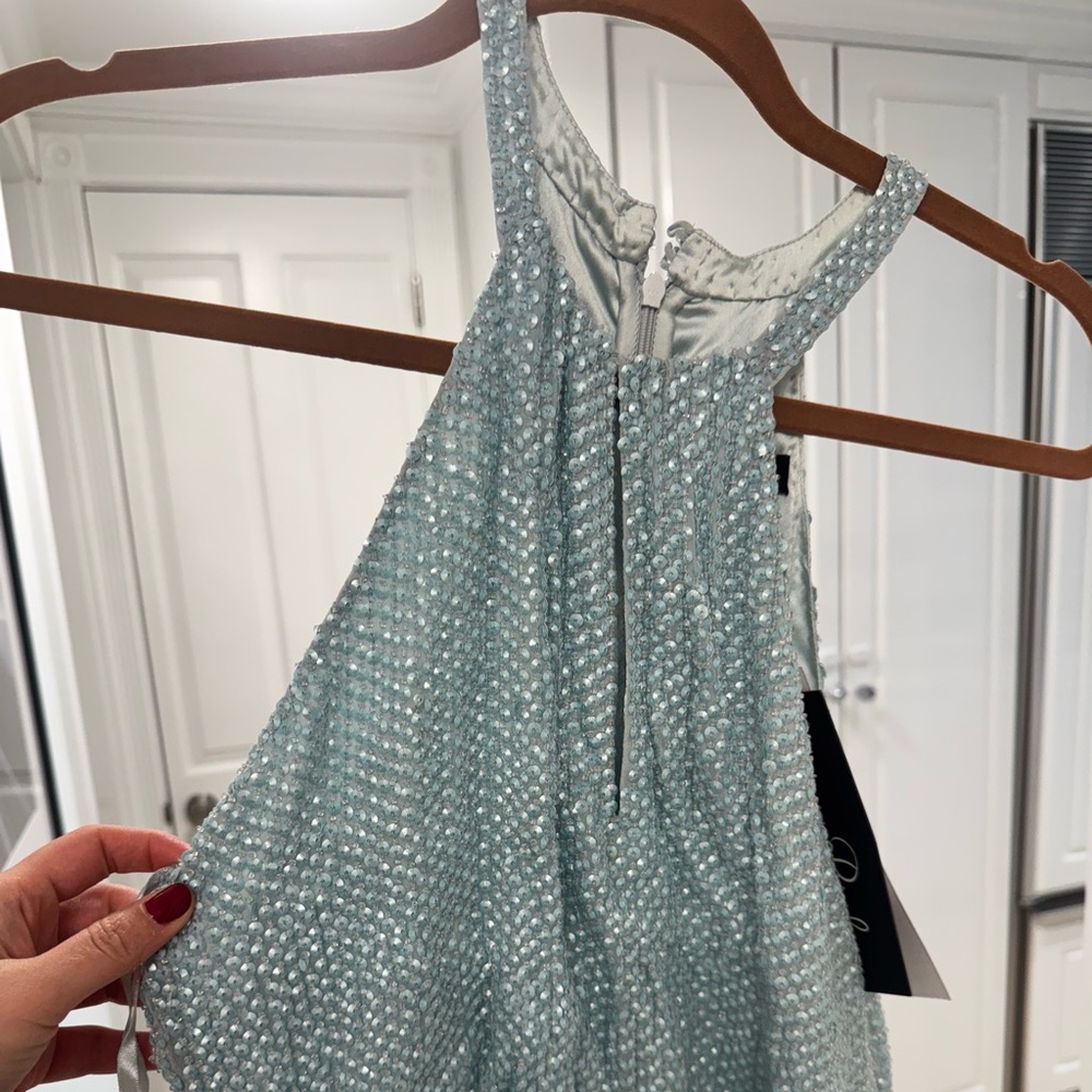 NWT Beautiful Parker Baby Blue Sequence Gown